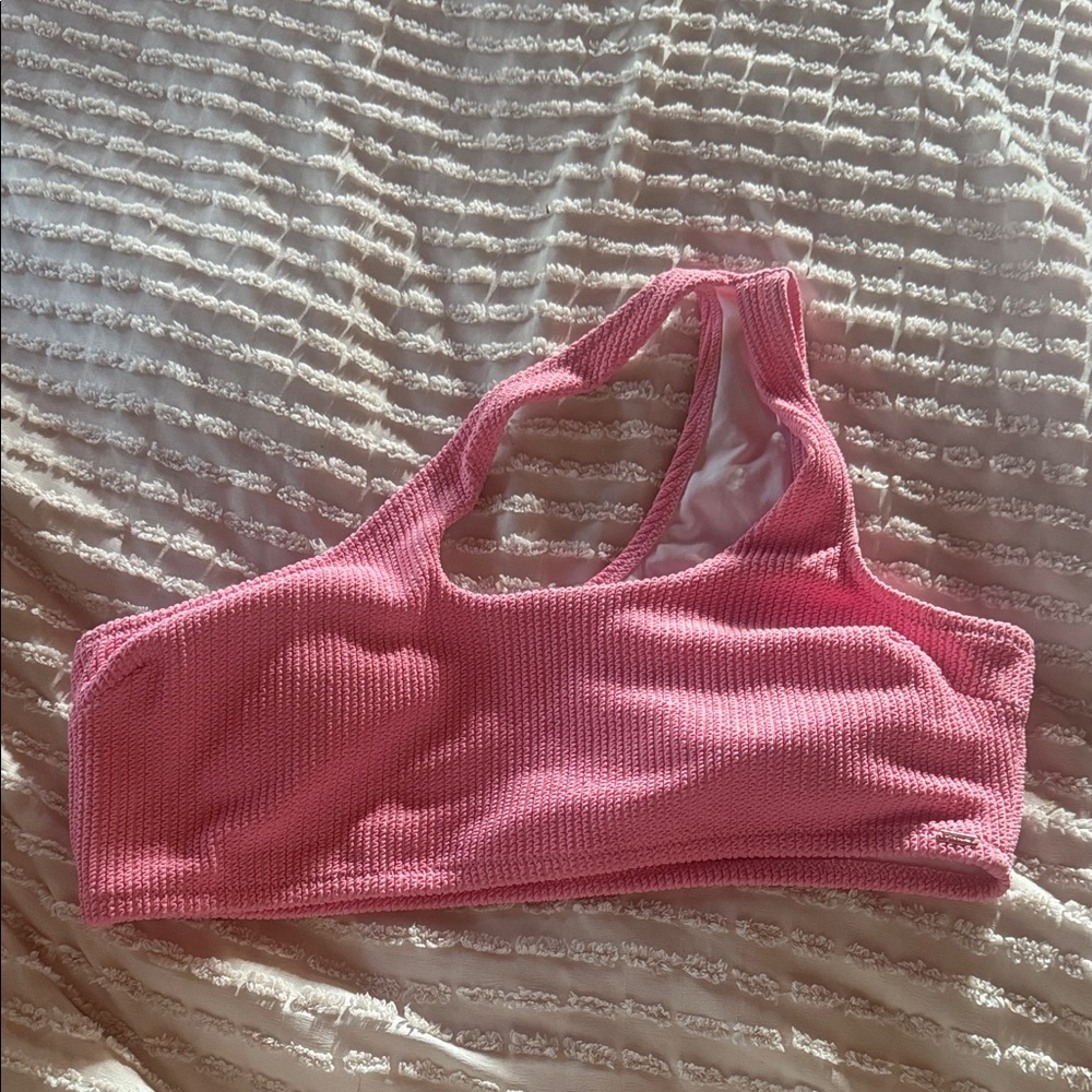 PINK Victoria's Secret Textured Pink one shoulder Bikini Top